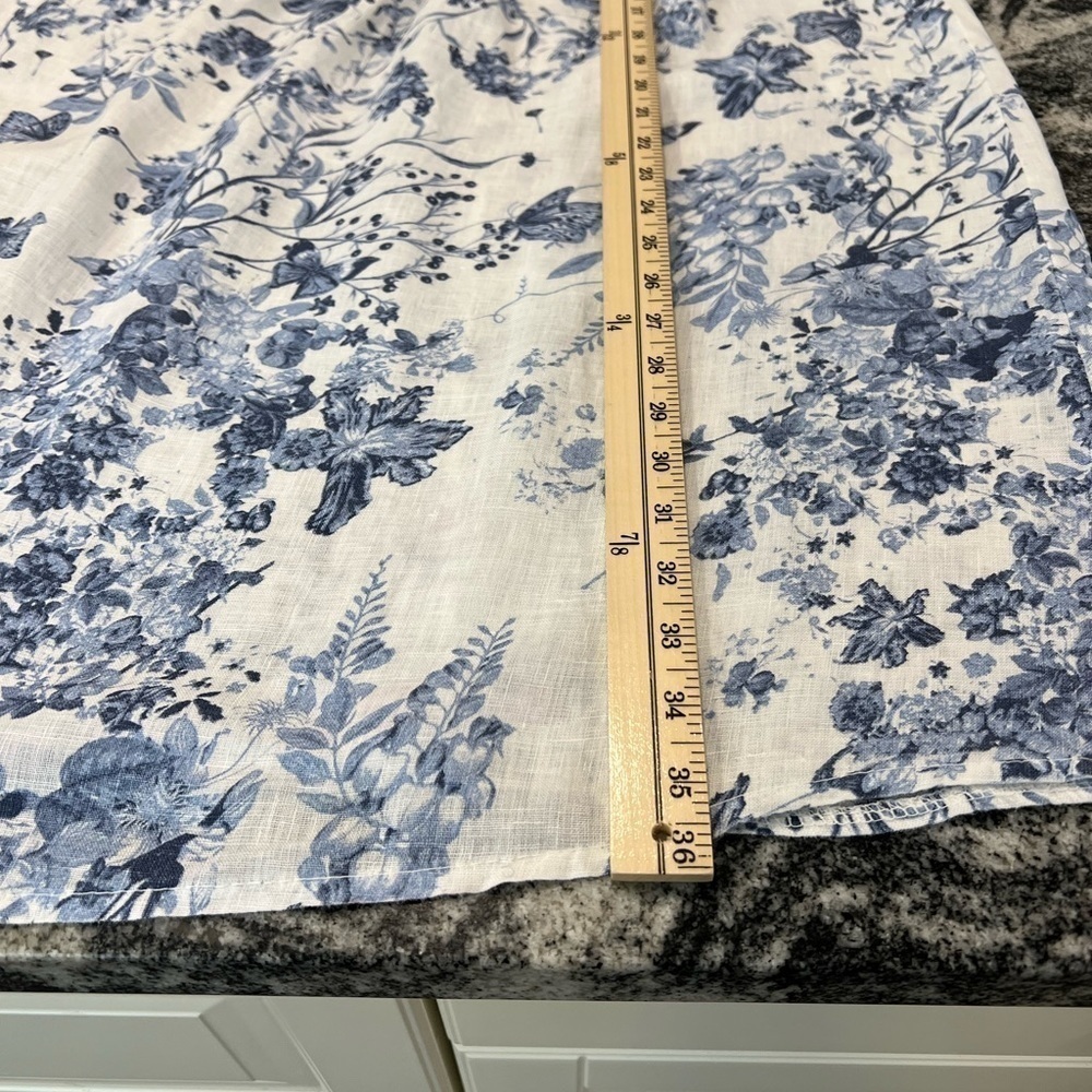 BELLAMBRA NWOT white linen halter mini dress with soft blue botanical print - Picture 8 of 15